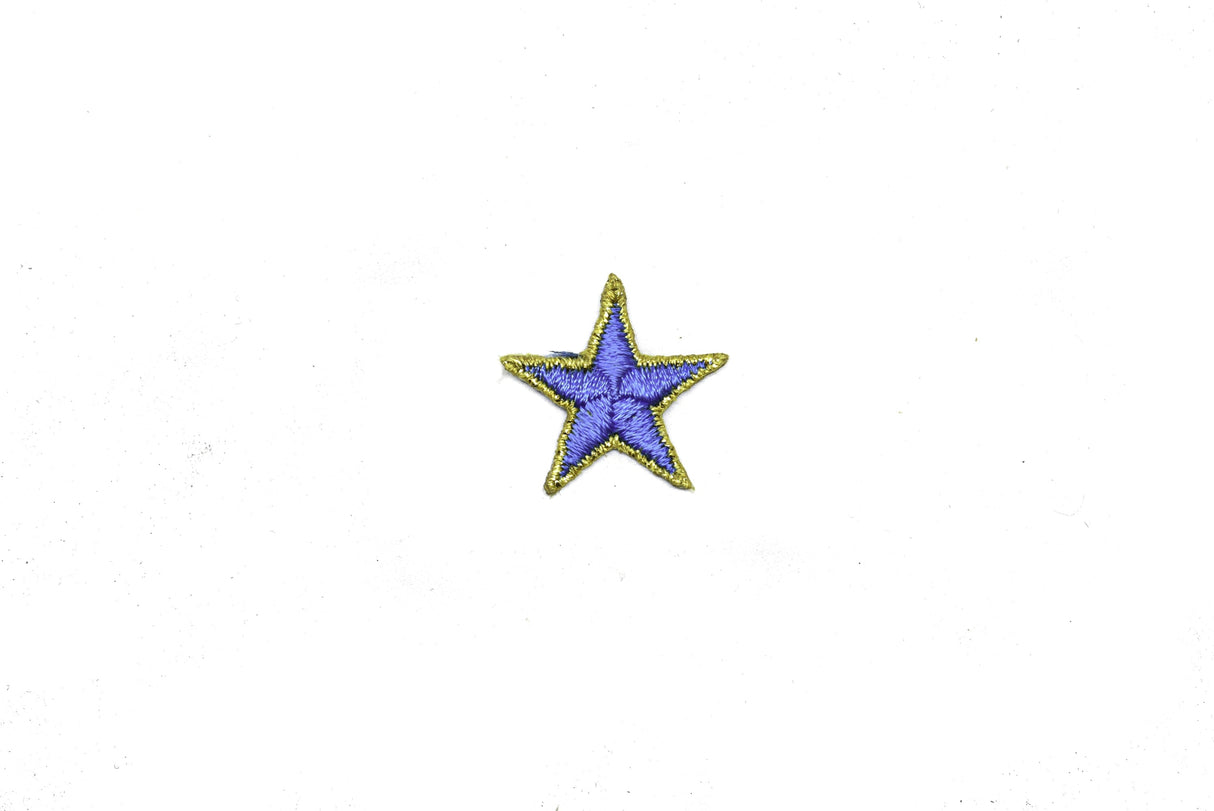 Embroidered Star Appliques Blue Iron-On Patch