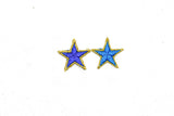 Embroidered Star Appliques Blue Iron-On Patch