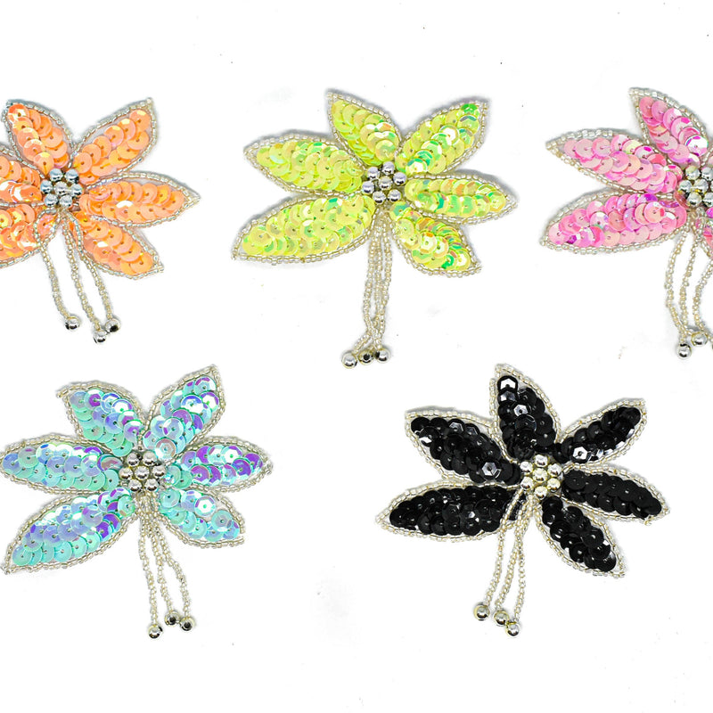 Sequins Beaded Flower Applique 3.5"