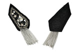 Rhinestone Studded Epaulets with Tassel
