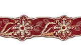 Jacquard Ribbon Floral Sequins 2.13in