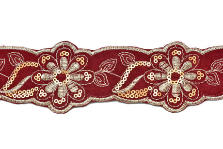Jacquard Ribbon Floral Sequins 2.13in