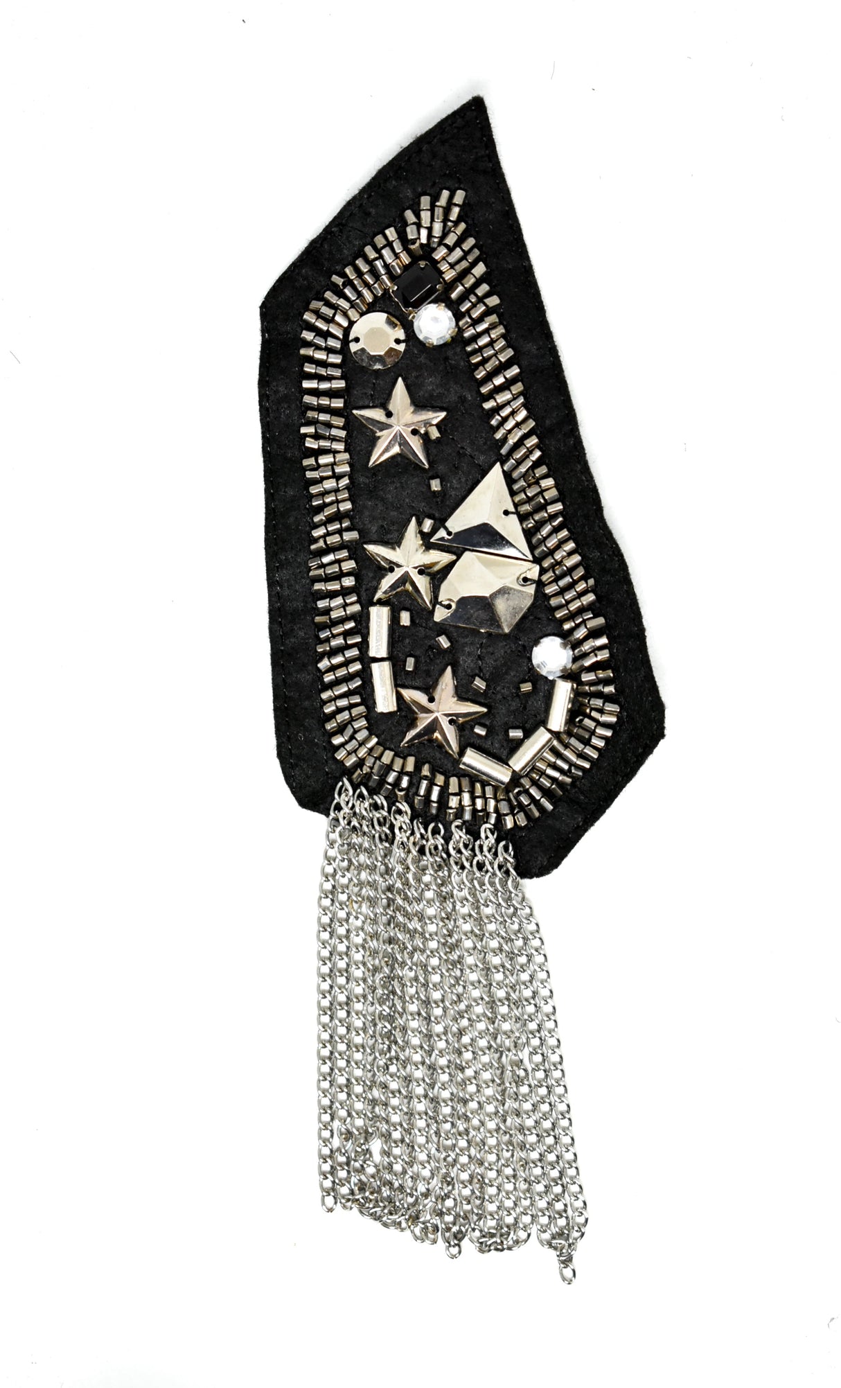 Rhinestone Studded Epaulets with Tassel
