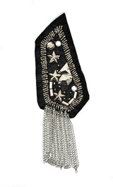 Rhinestone Studded Epaulets with Tassel