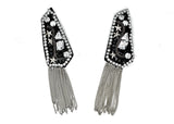 Rhinestone Shoulder Pads with Tassel Chain