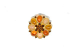 Rhinestone Flower Brooch Orange 2"