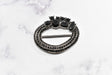 Rhinestone Buckle Slider Black Oval