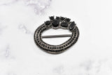 Rhinestone Buckle Slider Black Oval