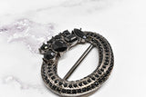 Rhinestone Buckle Slider Black Oval
