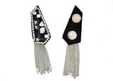 Rhinestone Shoulder Pads with Tassel Chain