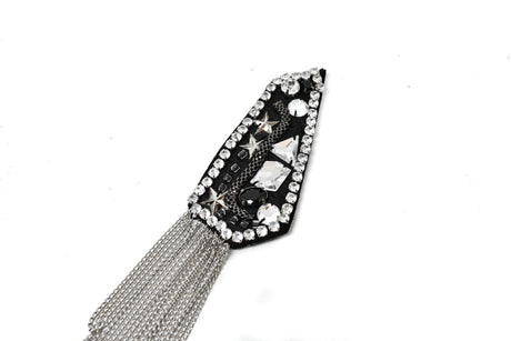 Rhinestone Shoulder Pads with Tassel Chain