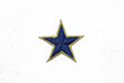 Embroidered Star Applique Blue Gold 1.75"
