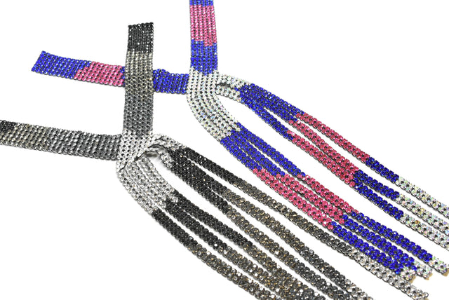 Rhinestone Applique Tri-Color 19.5"