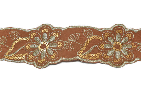 Jacquard Ribbon Floral Sequins 2.13in
