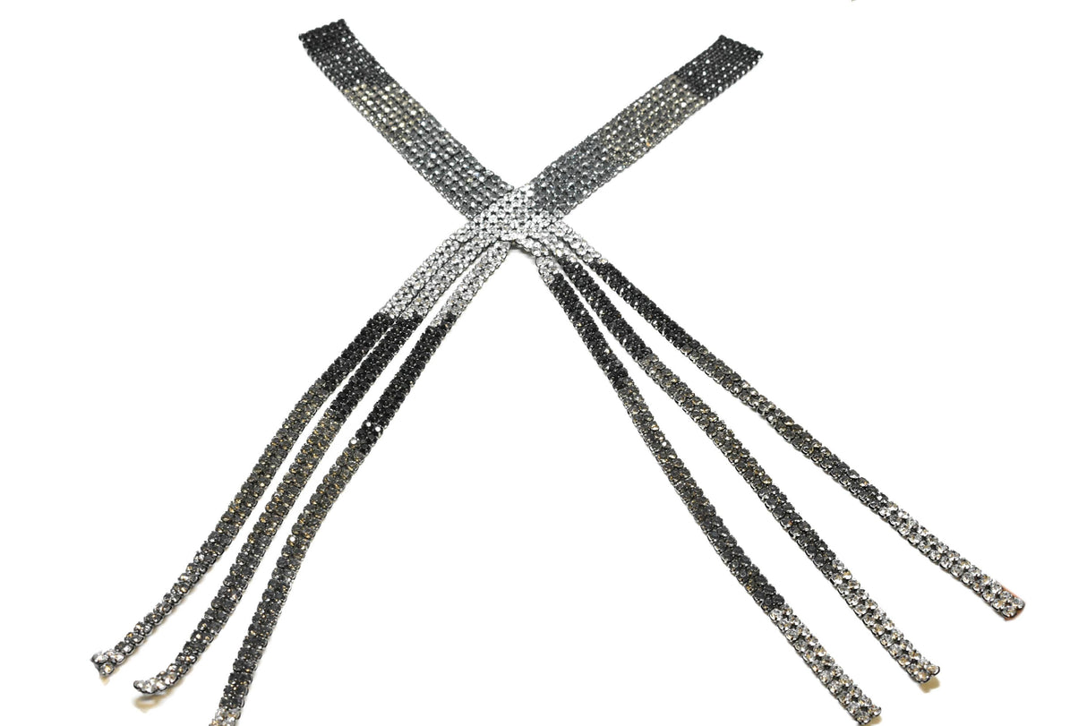 Rhinestone Applique Tri-Color 19.5"