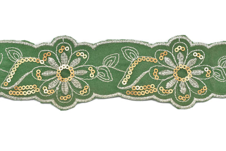 Jacquard Ribbon Floral Sequins 2.13in