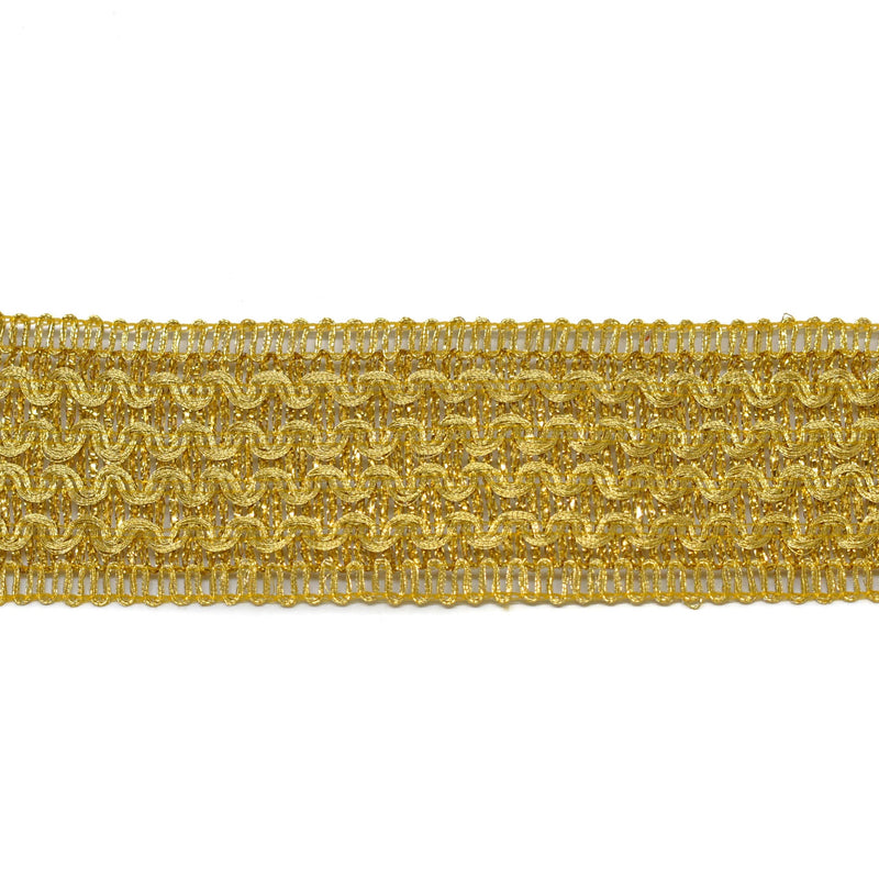 Metallic Trim Rippled Wavy Gold 1.75"