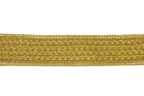 Metallic Trim Rippled Wavy Gold 1.75"