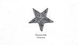Embroidered Star Applique Blue Gold 2"