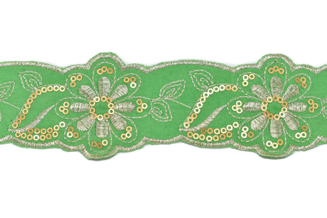Jacquard Ribbon Floral Sequins 2.13in