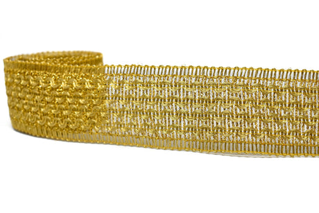 Metallic Trim Rippled Wavy Gold 1.75"