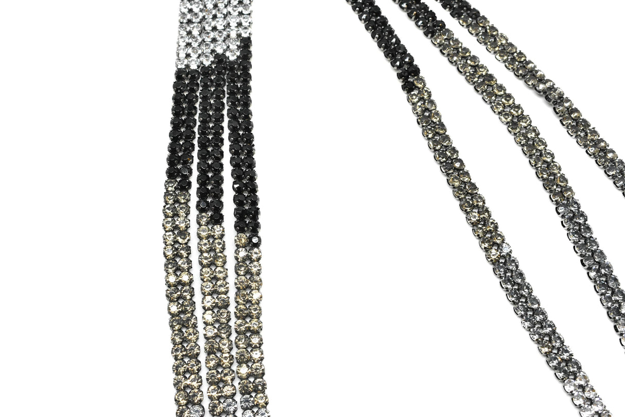 Rhinestone Applique Tri-Color 19.5"