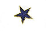 Embroidered Star Applique Blue Gold 1.75"