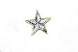 Embroidered Star Applique Blue Gold 1.75"