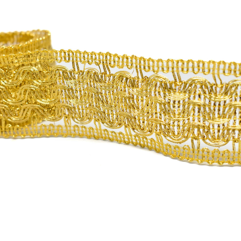 Metallic Gold Wavy Trim 1.75"