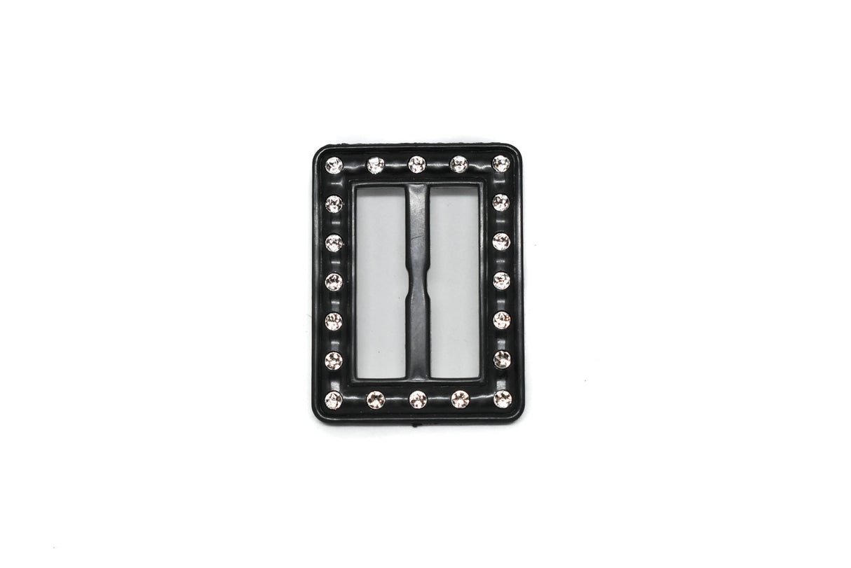 Rhinestone Buckle Plastic Rectangle Slider 2.25 x 1.70
