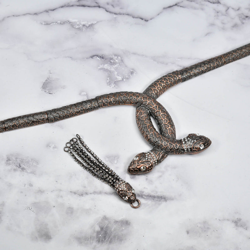 Rhinestone Snake Applique Connector