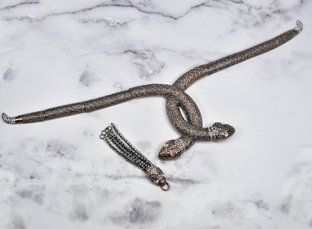 Rhinestone Snake Applique Connector