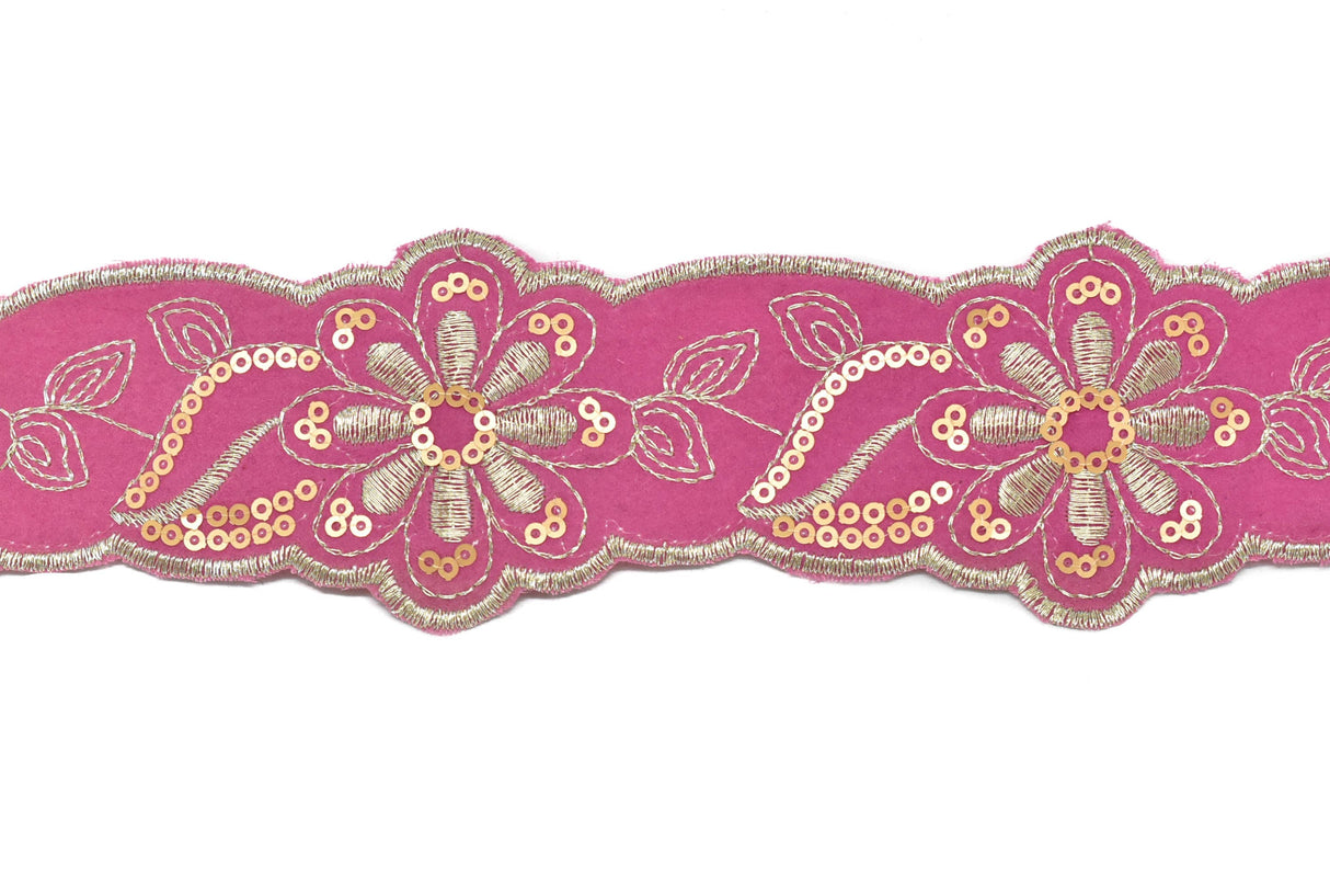 Jacquard Ribbon Floral Sequins 2.13in