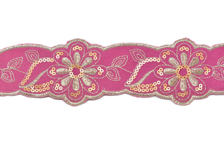 Jacquard Ribbon Floral Sequins 2.13in