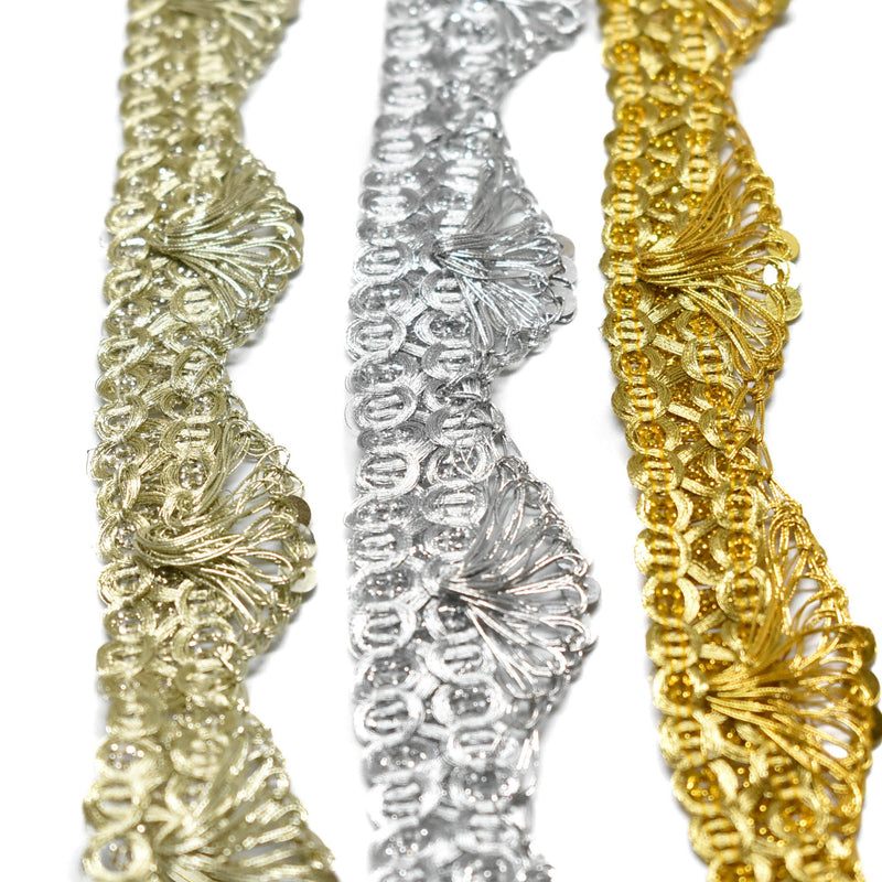 Metallic Scalloped Trim 1" Gold