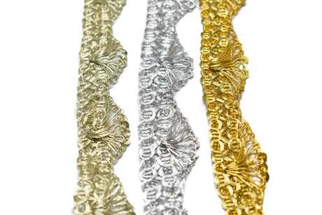 Metallic Scalloped Trim 1" Gold