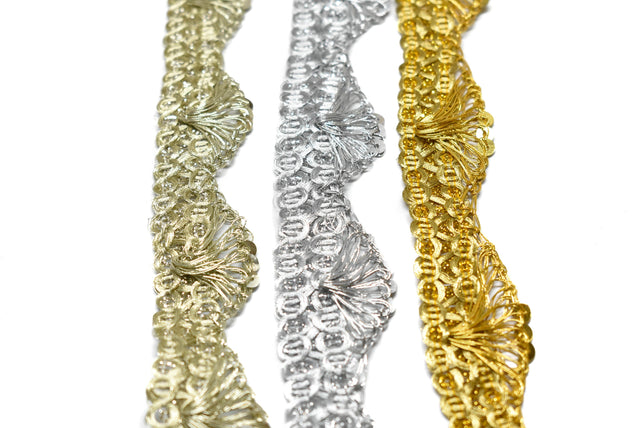 Metallic Scalloped Trim 1" Gold