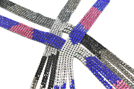 Rhinestone Applique Tri-Color 19.5"