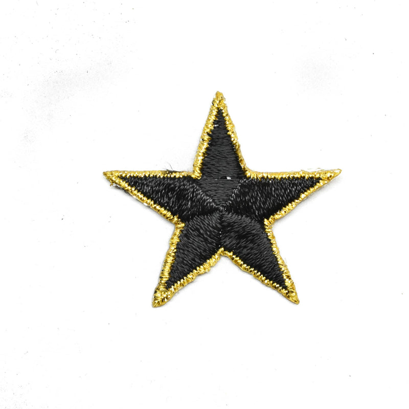 Embroidered Star Applique Iron-On Gold Trim