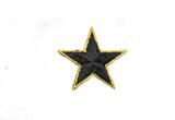 Embroidered Star Applique Iron-On Gold Trim