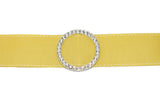 Rhinestone Buckle Slider Silver Round 2"