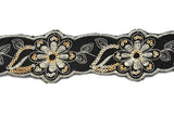 Jacquard Ribbon Floral Sequins 2.13in