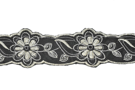 Jacquard Ribbon Floral Sequins 2.13in