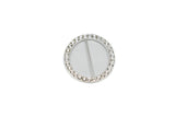 Rhinestone Buckle Slider Silver Round 2"