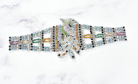 Rhinestone Bird Buckle Applique