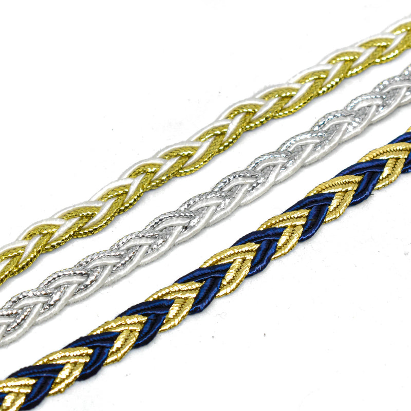 Braided Gimp Trim Metallic 1/4"