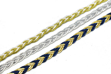 Braided Gimp Trim Metallic 1/4"