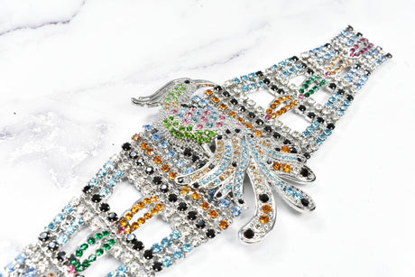 Rhinestone Bird Buckle Applique
