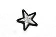 Star Applique Metallic Silver Black 1.25"
