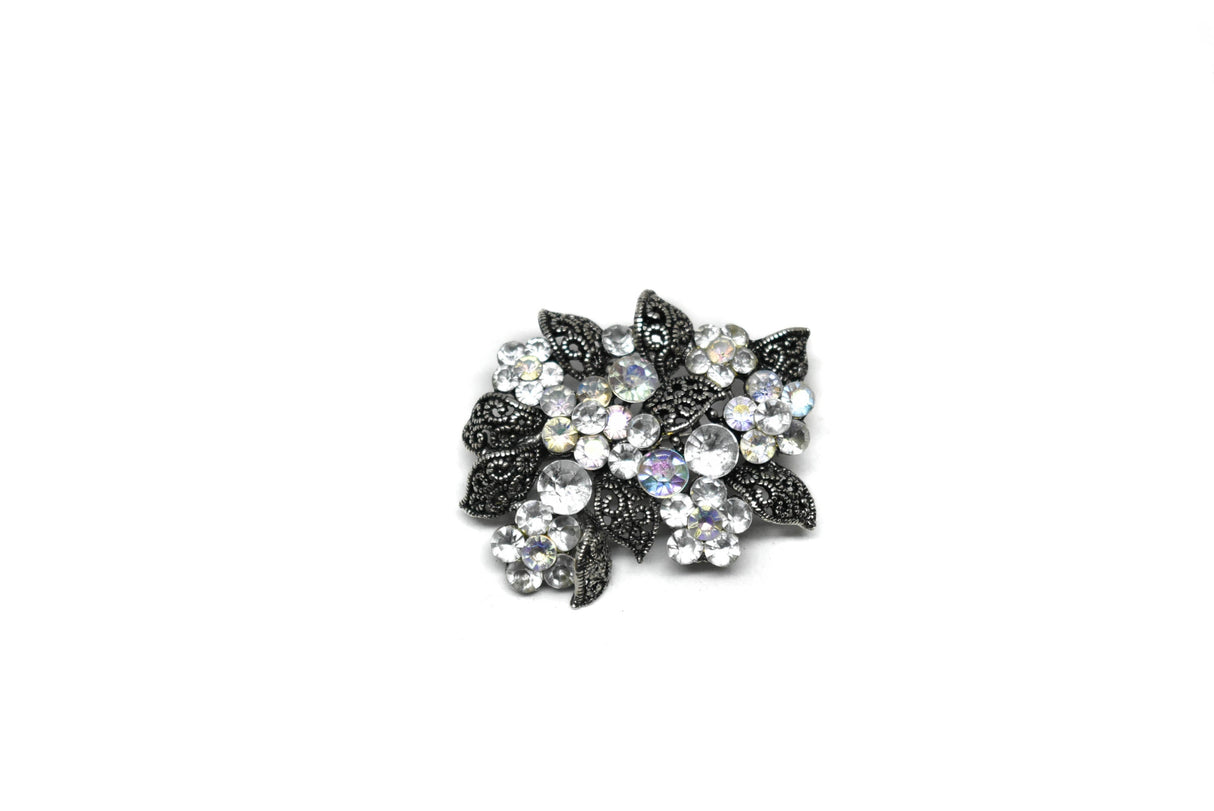 Rhinestone Flower Bouquet Brooch